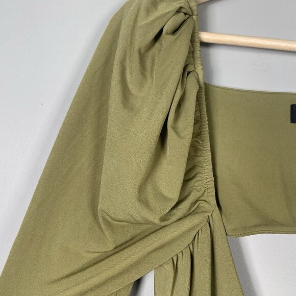 Revolve Majorelle Darla Midi Dress Women's Size S Olive Green Cut Out Party NWT - Picture 5 of 14